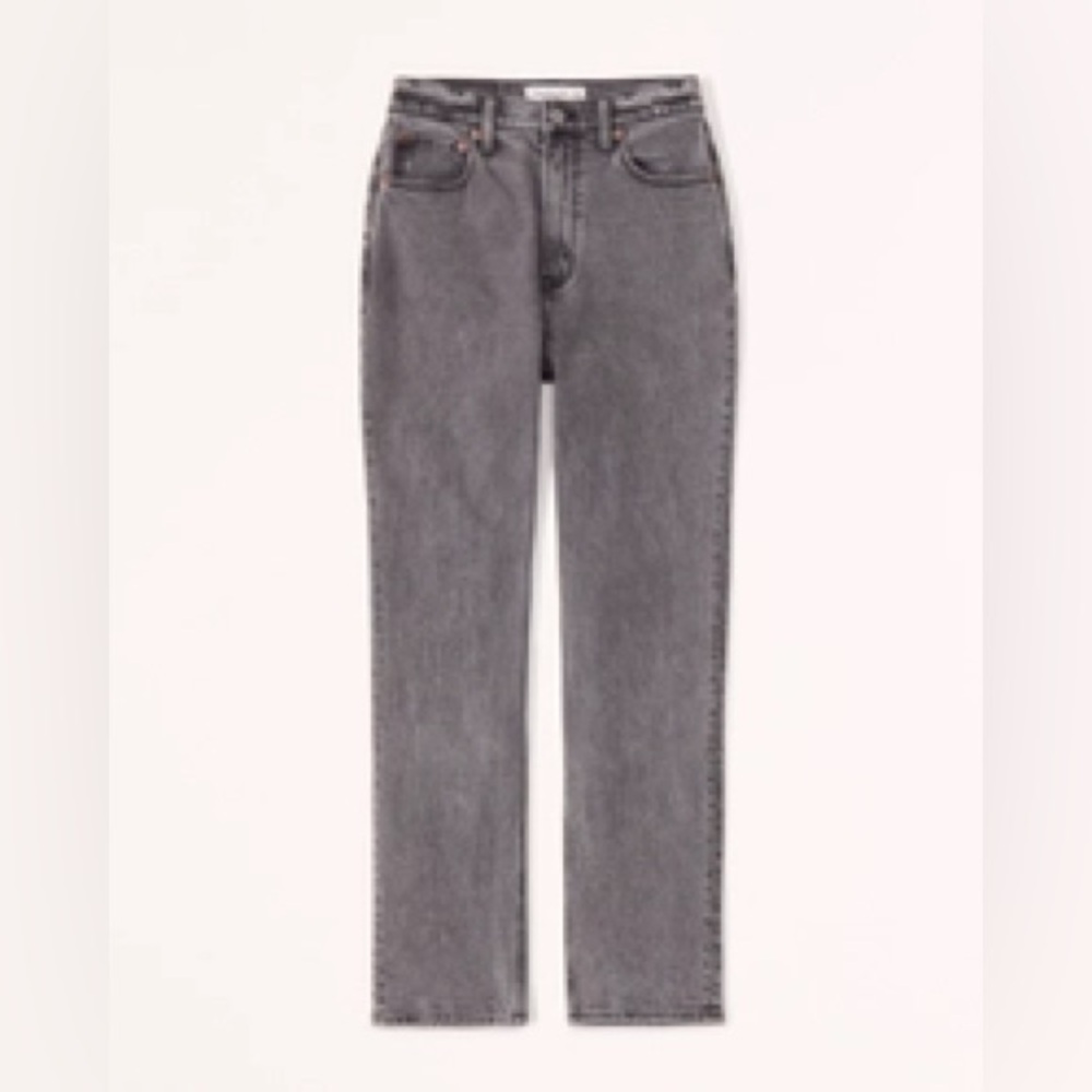 A&F Curve Love Ultra High Rise Ankle Straight Jean